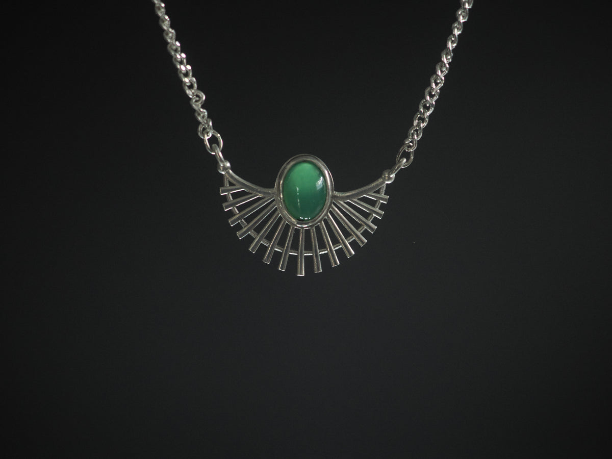 Australian Chrysoprase Sunray Necklace