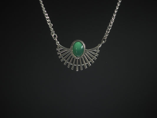 Australian Chrysoprase Sunray Necklace