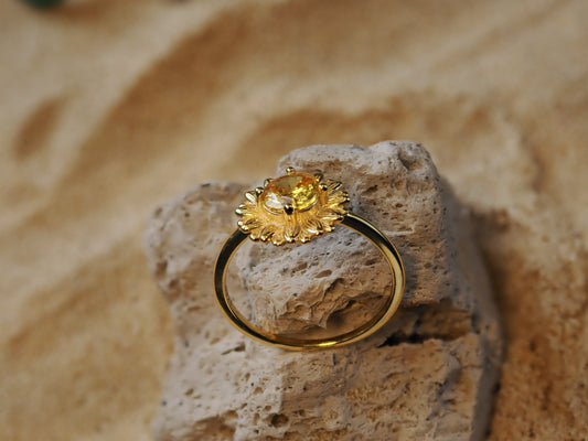 925 Sterling Silver Gold-Plated Australian Zircon Ring – 1 Carat