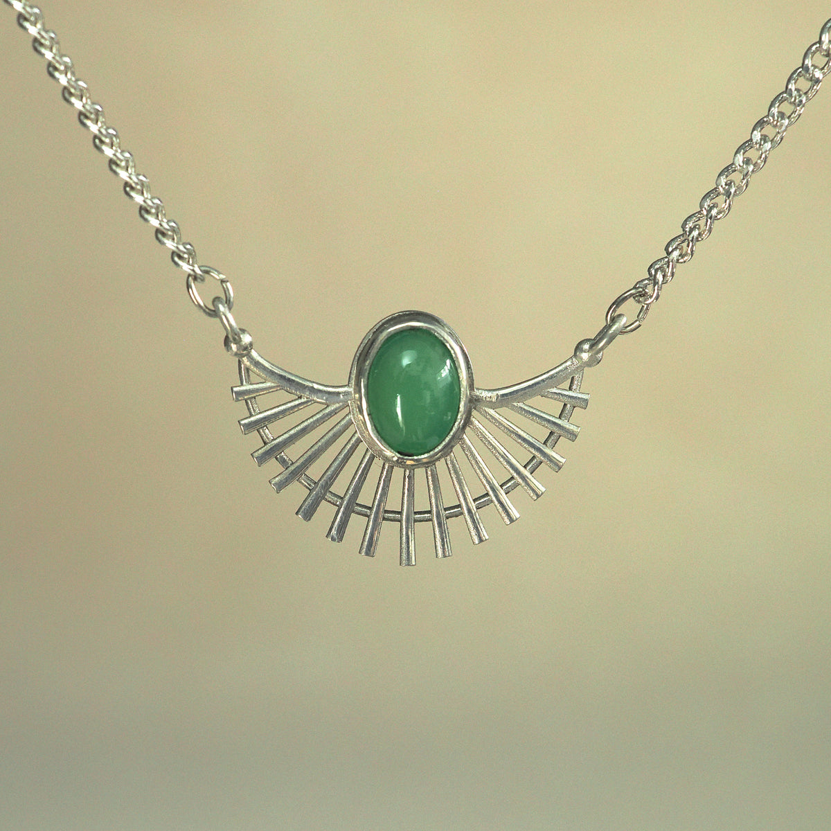 Australian Chrysoprase Sunray Necklace