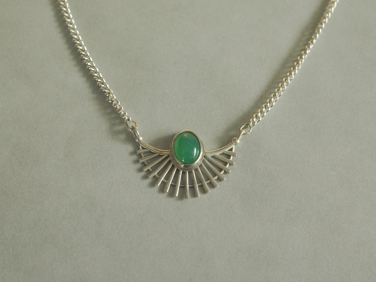 Australian Chrysoprase Sunray Necklace